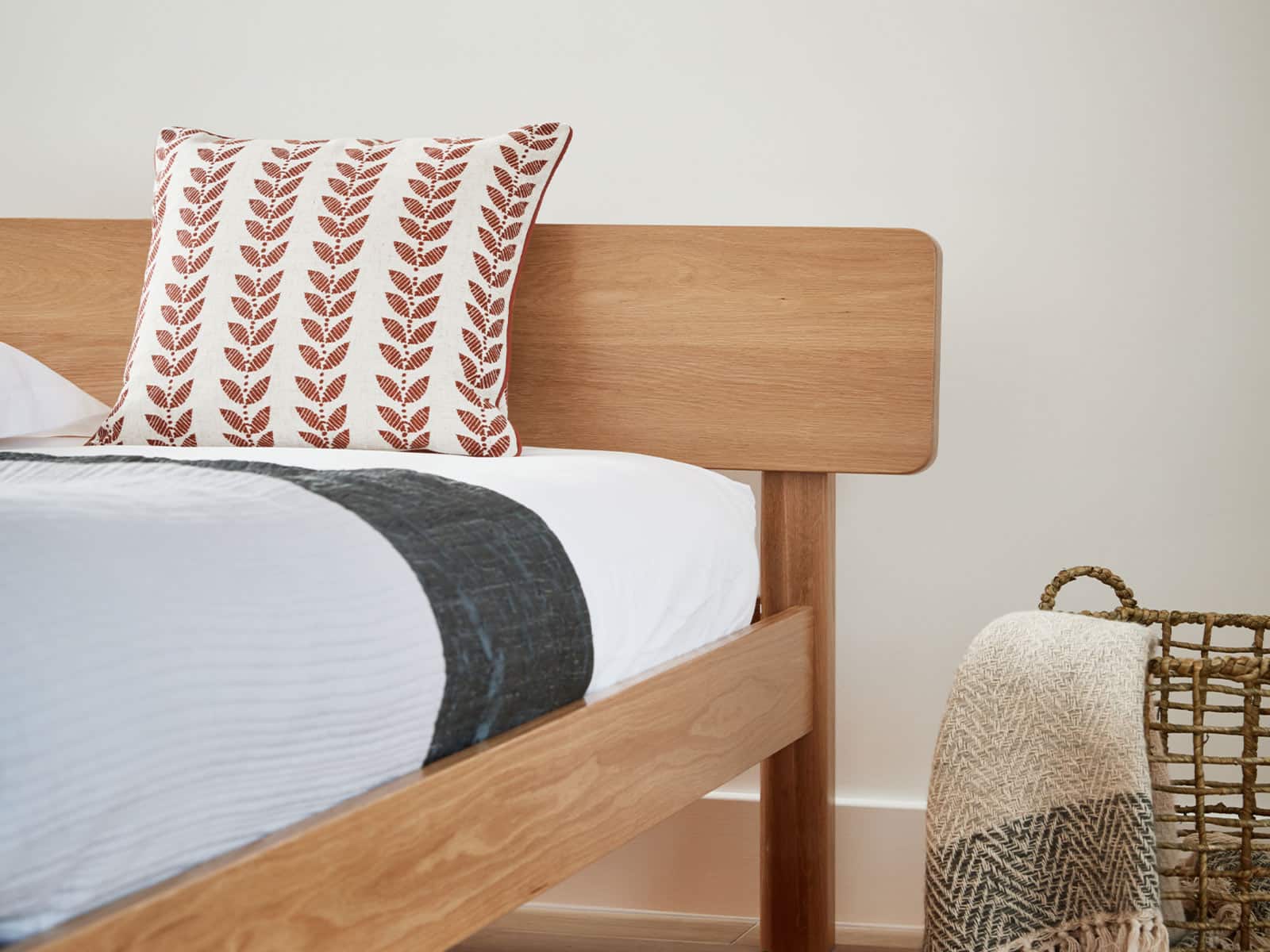 Wooden art deals deco bed frame